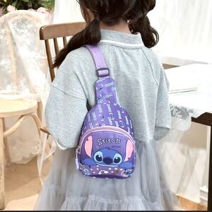 Purple Stitch Plush Crossbody Bag